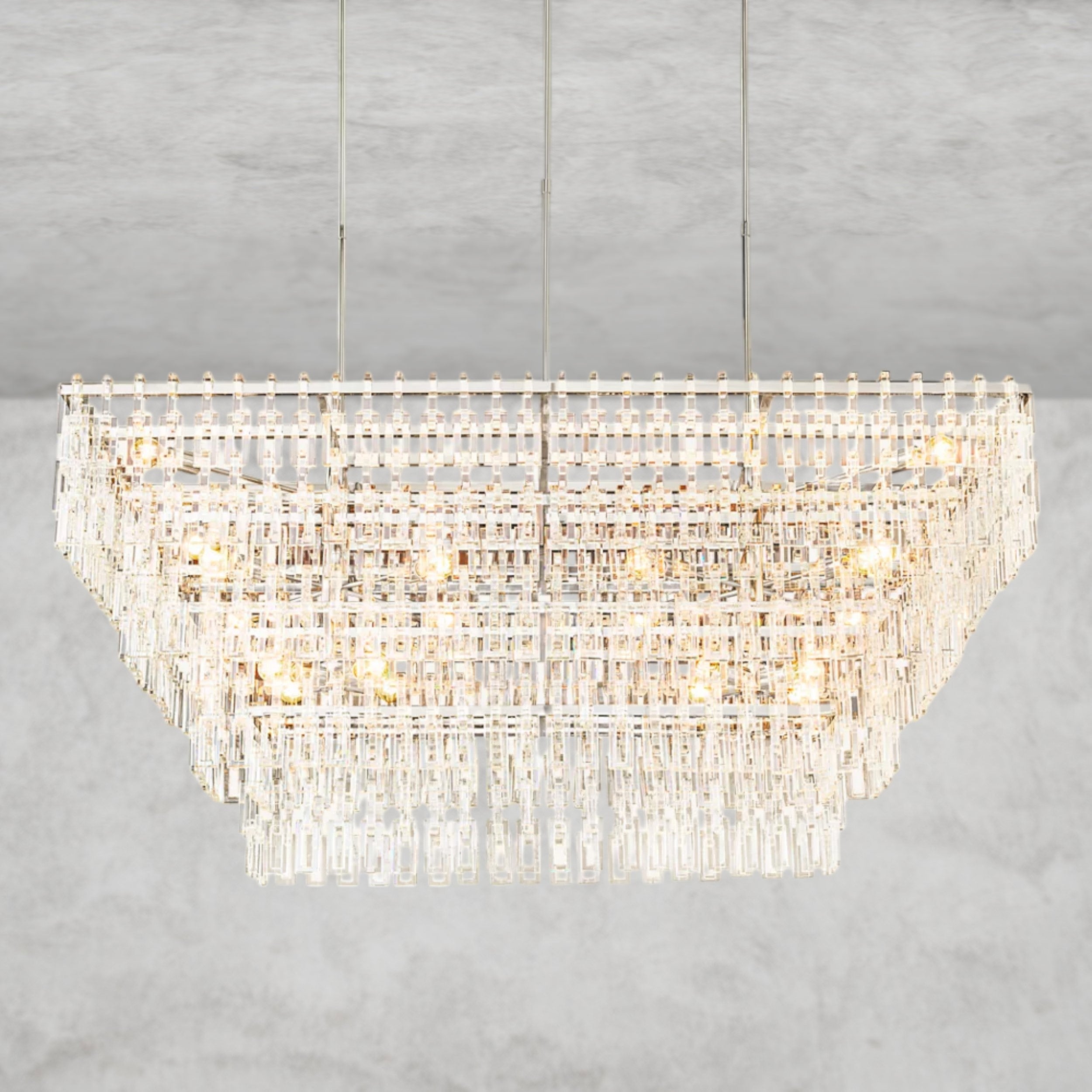 Marignan Tiered Rectangular Chandelier 60", 72"